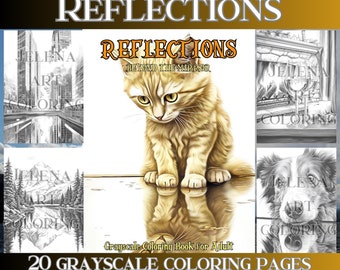 Reflections Grayscale Coloring Book: 20 Printable Pages (PDF)