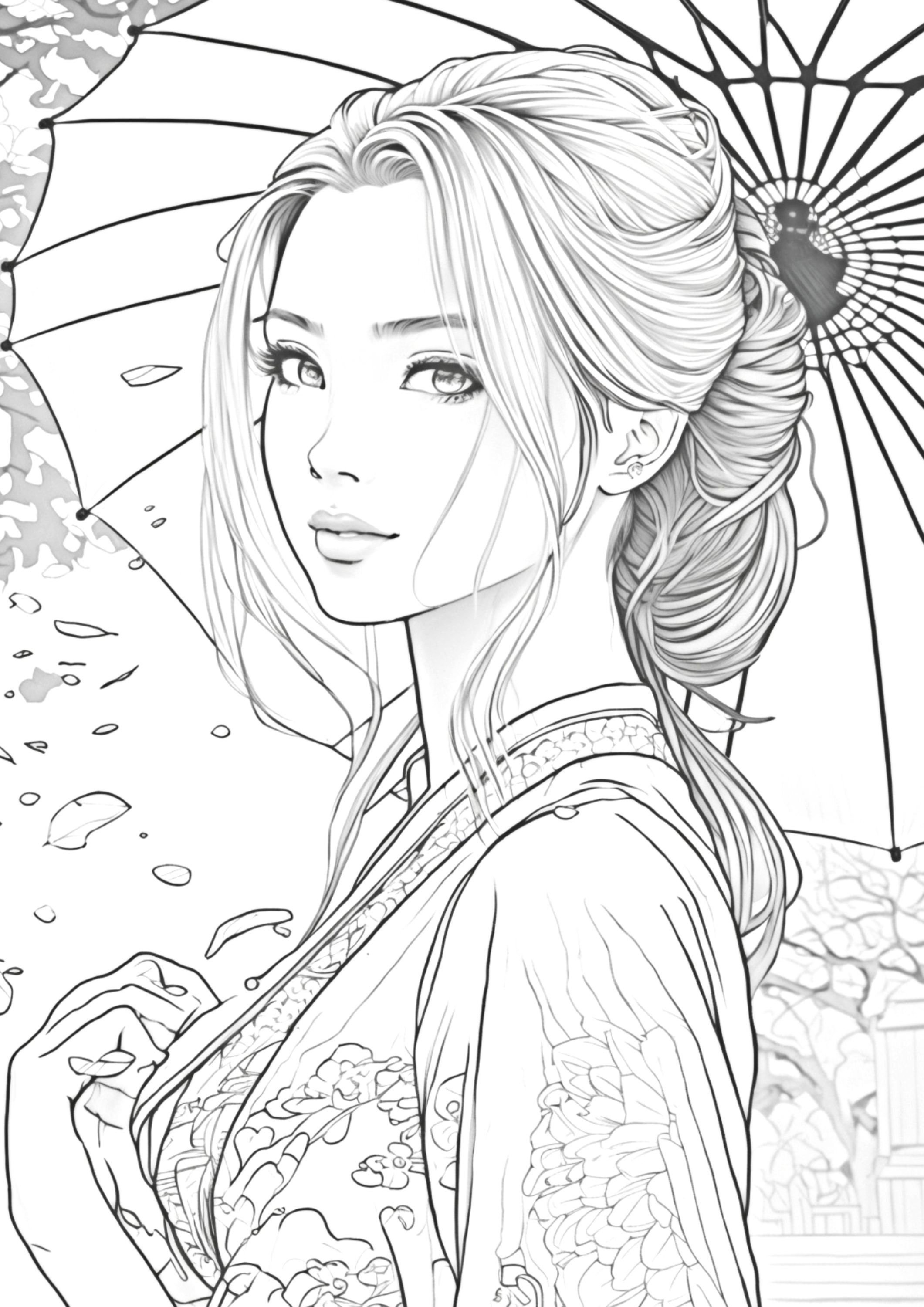 Grayscale Coloring Book 12 Beautiful and Gorgeous Japans - Etsy