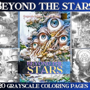Alien Landscapes Grayscale Coloring Book: 20 Fantasy Illustrations (PDF)