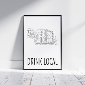 Nebraska Drink Local, Beer Poster Print, Digital Download