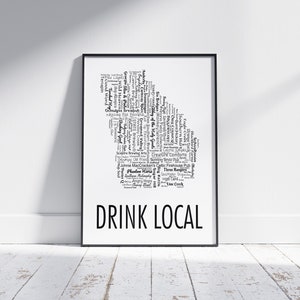 Georgia Drink Local, Beer Poster Print, Digital Download