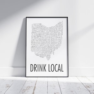 Ohio Drink Local, Beer Poster Print, Digital Download