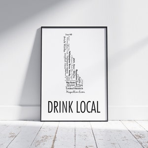 Delaware Drink Local, Beer Poster Print, Digital Download