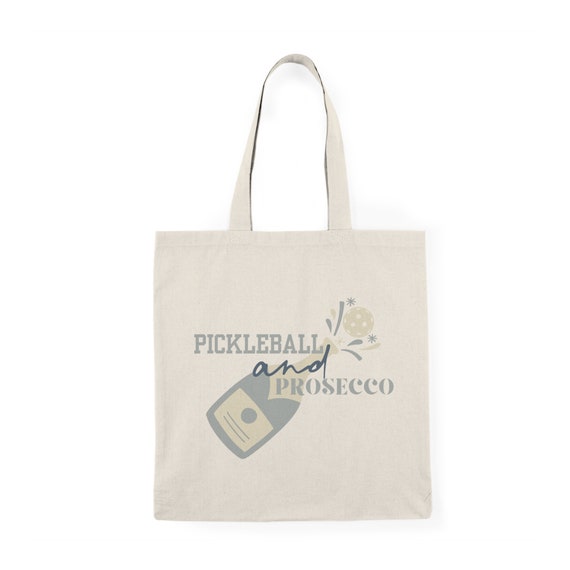 Pickleball and Prosecco Canvas Tote Bag Cute Pickleball Bag Reusable Canvas Bag Etsy