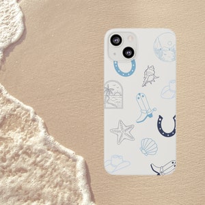 Coastal Cowgirl Slim Phone Case for Iphone, Cute beachy cowboy phone case image 1