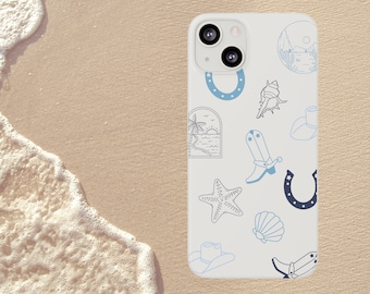 Coastal Cowgirl Slim Phone Case for Iphone, Cute beachy cowboy phone case