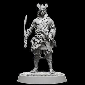 Tiefling Sword Master RPG Model w/ base | 32mm and 75mm scale options | D&D Tabletop Miniature