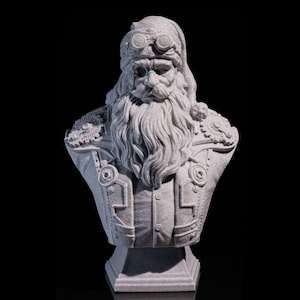 Steampunk Santa Christmas Bust | Holiday Decor