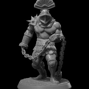 Flail-Hand Gladiator RPG Model w/ base | 32mm and 75mm scale options | D&D Tabletop Miniature