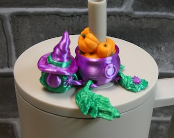 Słomkowa nakładka na Halloween w kształcie żółwia | Dostępne słomki o średnicy 10 mm i 12 mm | Kompatybilna ze słomkami Stanley i Simple Modern o średnicy 10 mm, kompatybilna z Brumate o średnicy 12 mm