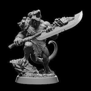 Dragonborn Barbarian | 32mm and 75mm scale options | D&D Tabletop Miniature