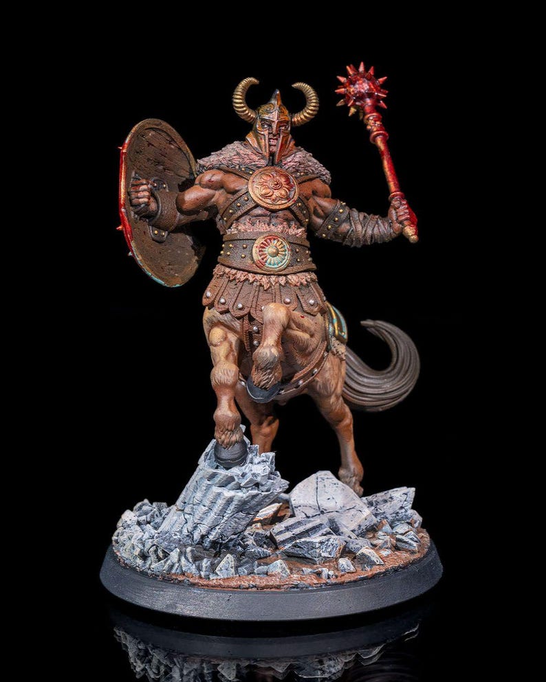 Centaur Warrior RPG Model W/ Base | 32mm and 75mm Scale Options | D&D ...