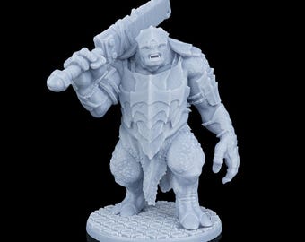 War Troll with Sword RPG Model w/ Base | 32mm scale | D&D Tabletop Miniature