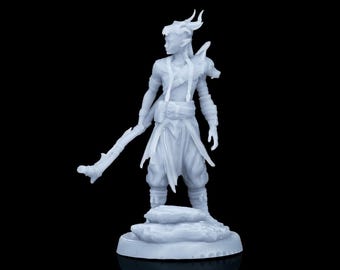 Elven Druid RPG Model w/ base | 32mm and 75mm scale options | D&D Tabletop Miniature