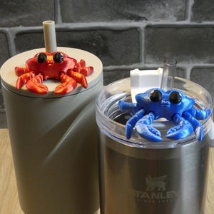 Cute Crab Straw Topper | Fits 10mm Straws | Compatible with Stanley & Simple Modern