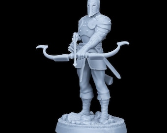 Armored Archer RPG Model w/ base | 32mm and 75mm scale options | D&D Tabletop Miniature