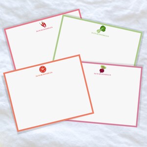 Papeterie végétale personnalisable // Ensemble de cartes de notes personnalisables // Jeu de cartes végétariennes // Papeterie végétarienne