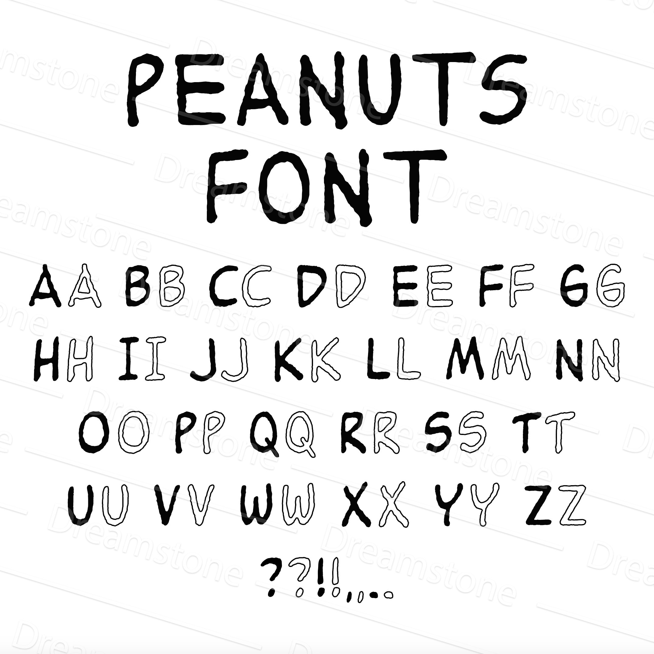 Peanuts Font Svg Peanuts Alphabet Svg Font Svg Etsy UK