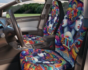 Colorful Gemini Zodiac by Tambrey Jolenia Car Seat Covers