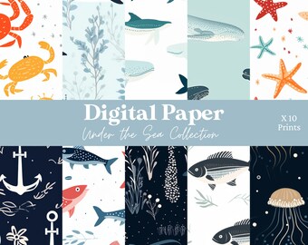 Under the Sea Collection- Digital Paper - Commercial Use - Seamless Pattern