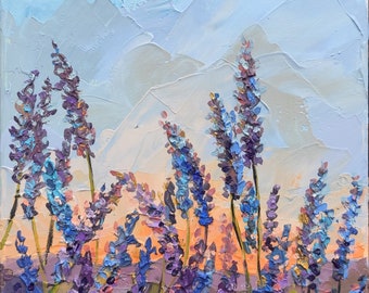Lavender Painting Floral Original Art Impasto Painting on Canvas  Made to Order by NataliiaVyaz