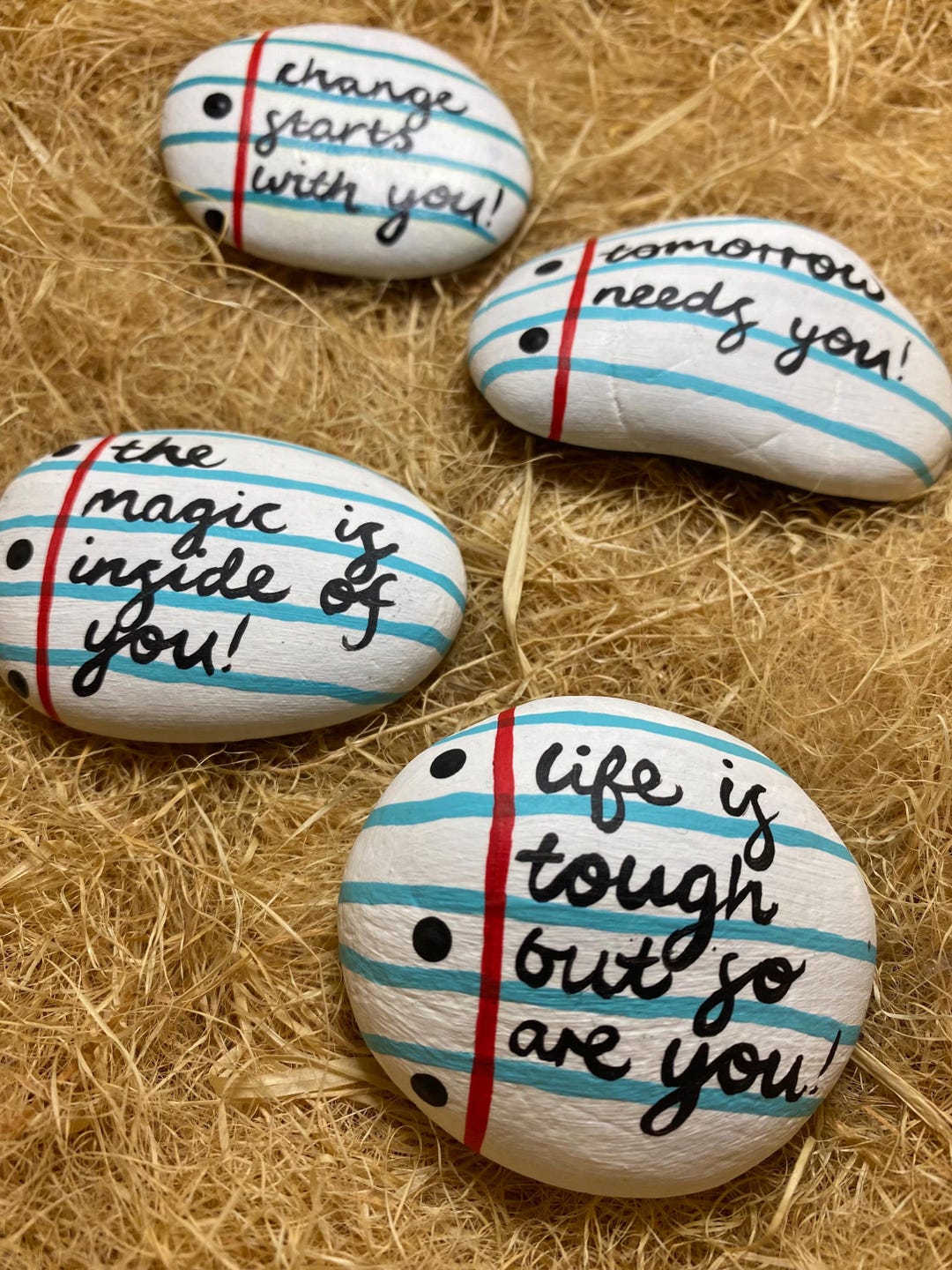Notebook Painted Rocks With Affirmations Gift Idea Affirmation Stone ...