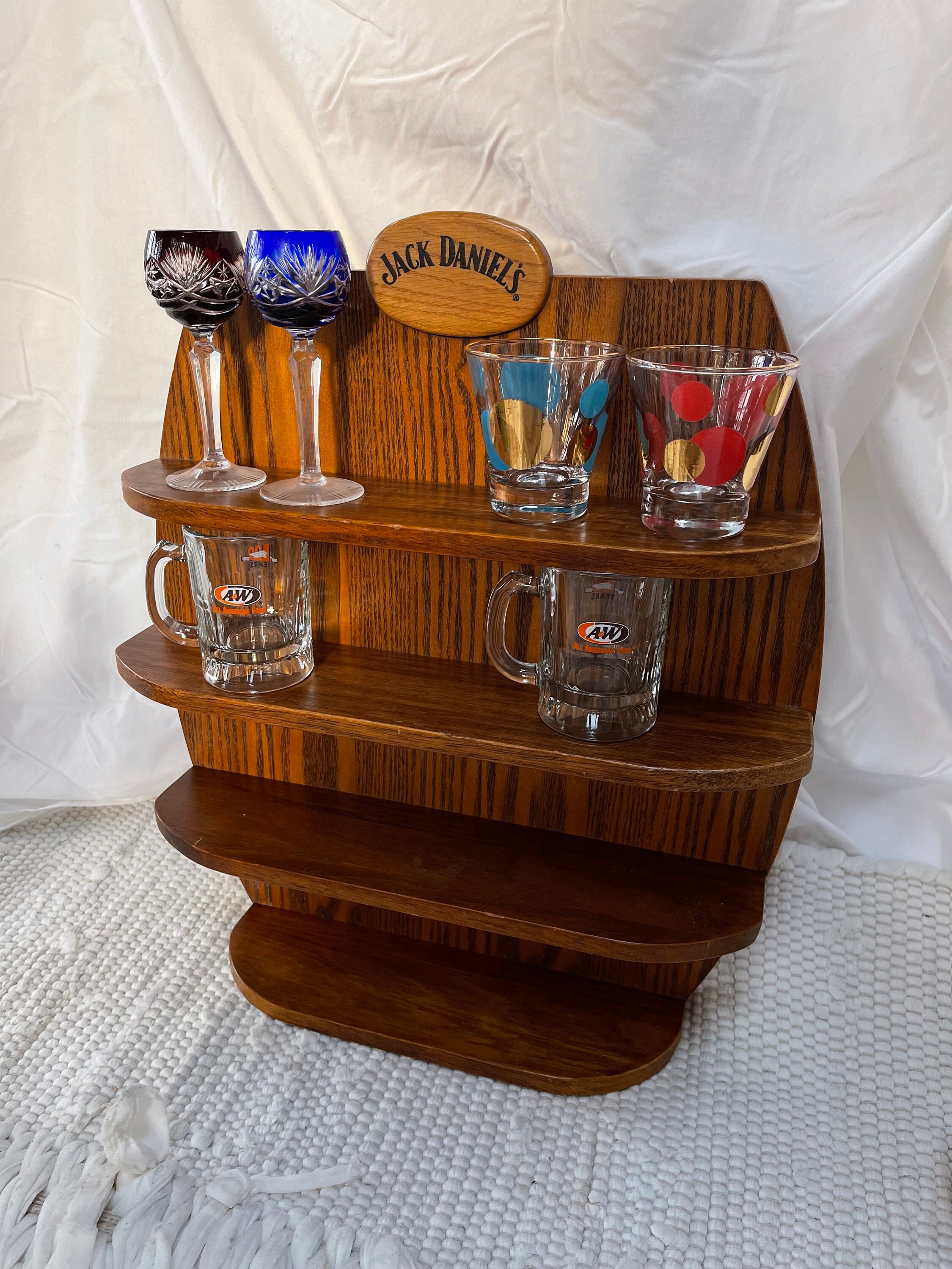 Vintage Official Jack Daniels Shot Glass Display Shelf Etsy