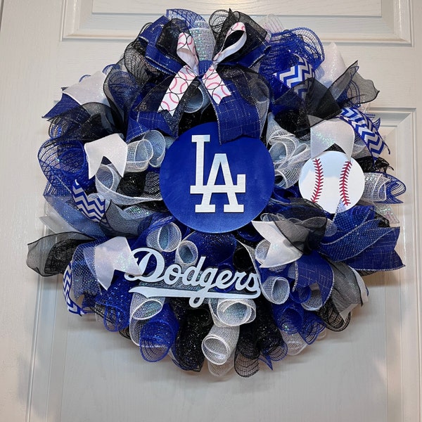 22” Los Angeles Dodger’s Deco Mesh Wreath