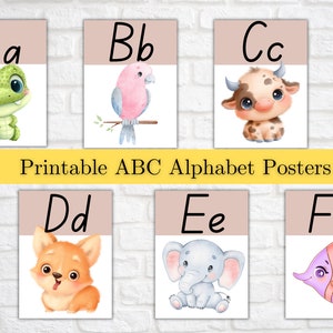 ABC Poster Kids | Preschool Learning Posters | Alphabet Poster | Animal Alphabet Poster | Classroom Alphabet | Classroom Decor Elementary