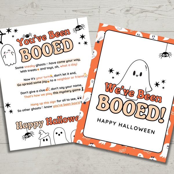 You'Ve Been Booed, We'Ve Been Booed, Halloween Printable, Halloween Gift Tags,Neighborhood Game, Boo Kit Printable, Halloween Sign