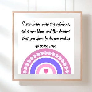 Rainbow Wall Decal | Playroom Canvas | Playroom Sign | Rainbow Sun Print | Wizard of Oz | Wizard of Oz Art | Boho Nursery Decor Girl
