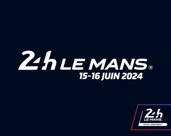 Officiële Le Mans 24h Le Mans & Dates strapline-sticker | Officiële 24 uur van Le Mans | Wereldkampioenschap Endurance | Officieel ACO-product 2023