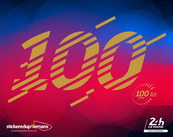 Official Le Mans 24h 100 Glitch Graphic Sticker | Official 24h Le Mans | World Endurance Championship | ACO Official Product