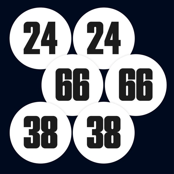 400mm Diameter Door Racing Numbers (Pair) - 24 Hours of Le Mans 2022 Car Door Stickers