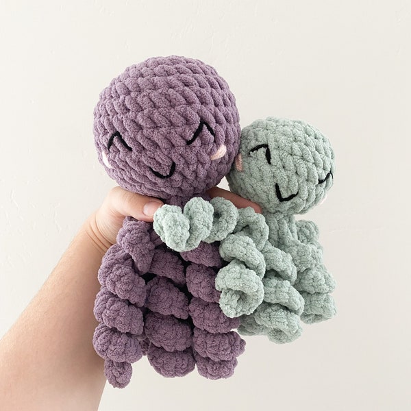 Ollie and Bitty Octopus, Handmade Octopus Toy, Crochet Octopus, Under the Sea Nursery, Ocean Nursery, Baby Gift, Stuffed Octopus