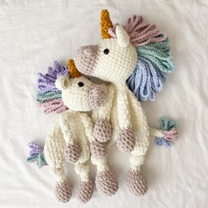 Lunacorn + Lillicorn, Unicorn Doll, Unicorn Lovey, Crochet Unicorn, Handmade Unicorn Doll
