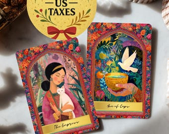 Starlit Garden Tarot Deck – 78 Tarot Cards with Guidebook & Pouch | Floral Celestial Design