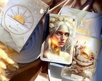 Tarot Card Deck, Tarot Deck with Guidebook, 78 Card Tarot Deck, Beginner Tarot Deck, Luce Dell&#39;Anima Tarot Deck