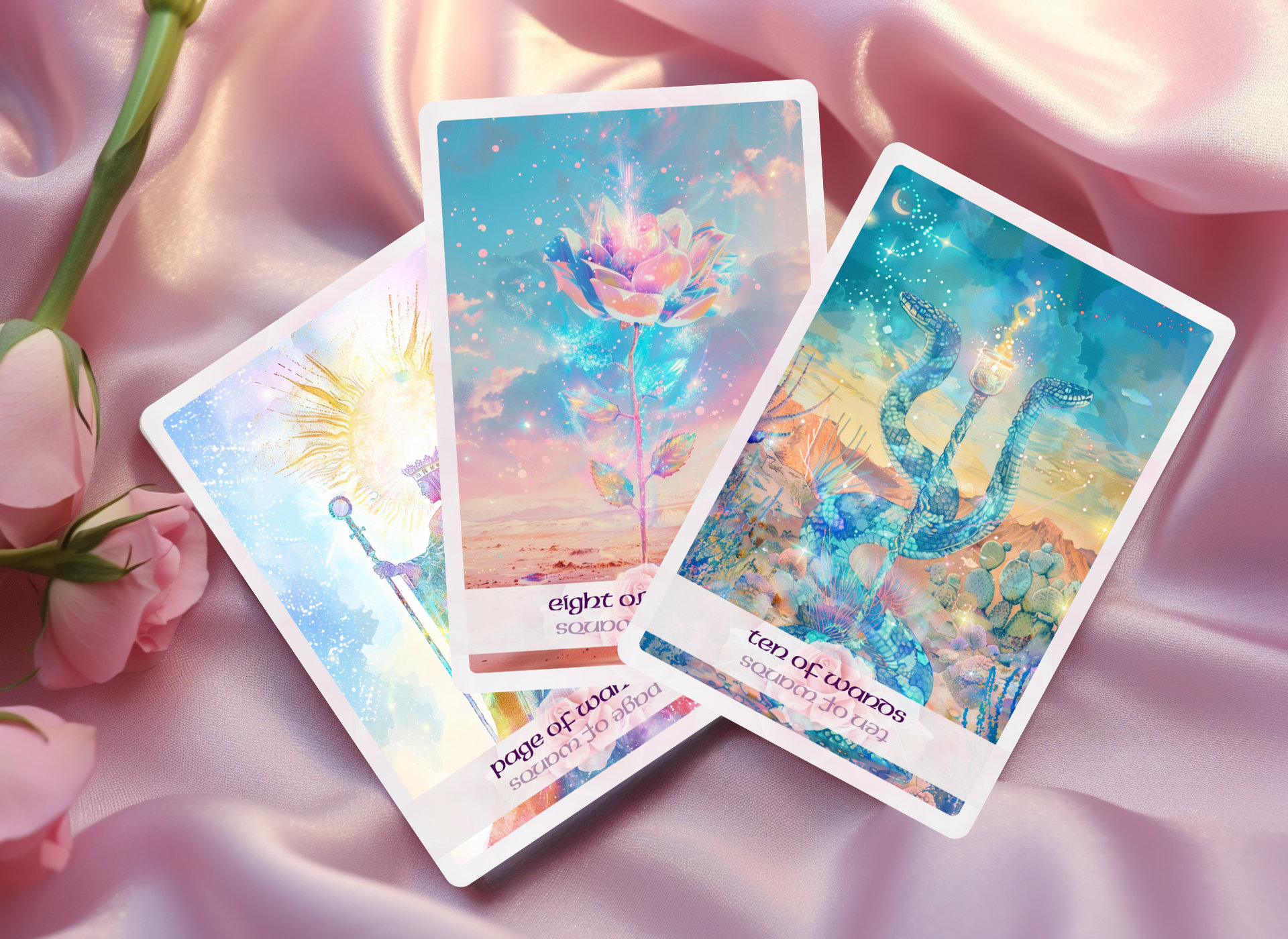 Desert Rose Tarot Deck: 78 Card Set With Guidebook & Pouch - Etsy