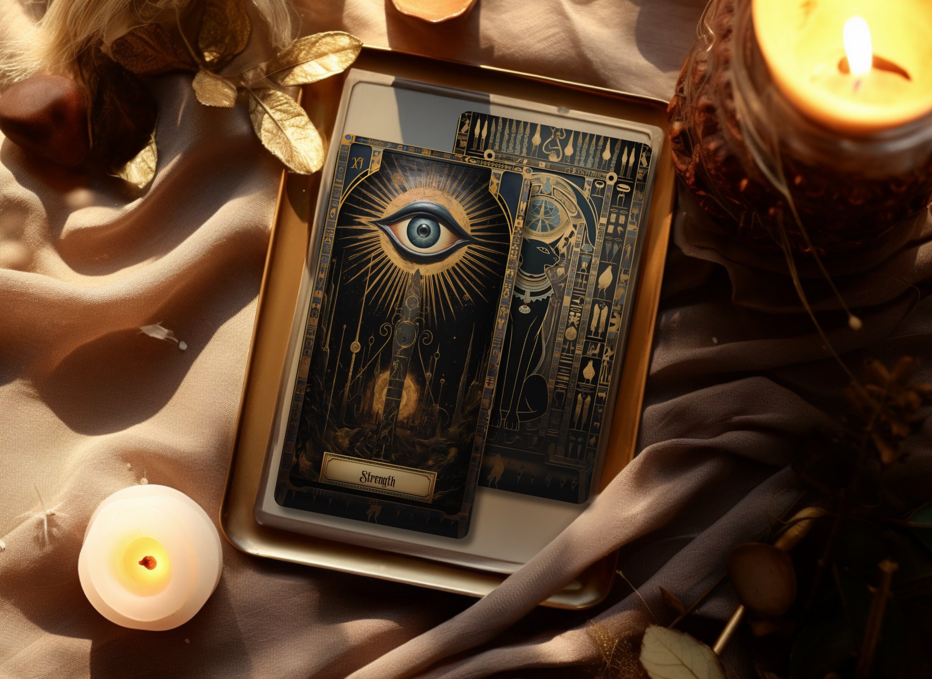 Solaris Tarot Deck, Tarot Deck, Tarot Deck with Guidebook, 78 Card Tarot Cards, Black and Gold Tarot Deck, Tarot Deck with Gold Foil Edges