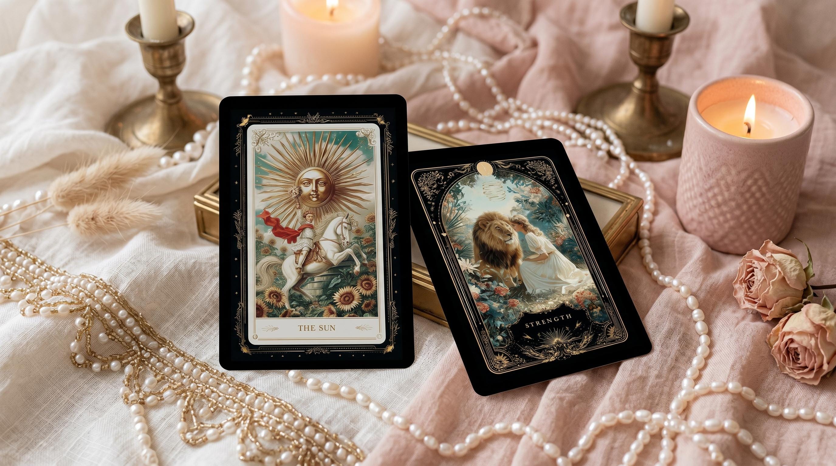 Sunsecrets Tarot Deck – Elegant Gold Black 78 Cards With Guidebook