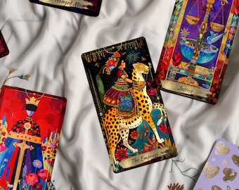 Baraja de Tarot Euphoric Illusion – Set de 78 cartas con guía y estuche / Cartas personalizadas con bordes dorados