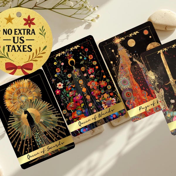 Blüte der Serenity Tarot Deck - 78 Tarotkarten mit Ratgeber & Beutel, spirituelles Geschenk