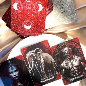Baraja de tarot con guía, baraja de tarot de 78 cartas, baraja de tarot para principiantes, baraja de tarot Red Miracle