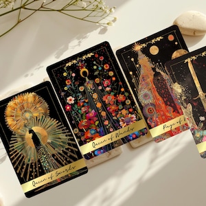 Blossom of Serenity Tarot Deck – Floral 78 Tarot Cards with Guidebook & Pouch, Spiritual Gift