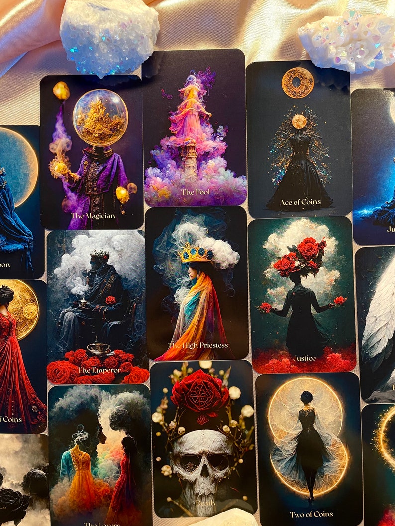 Tarot Card Deck Tarot Deck With Guidebook Artificial Etsy