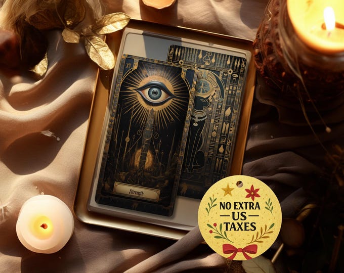 Solaris Tarot Deck: 78 Card with Guidebook | Black & Gold, Ancient Egypt Design
