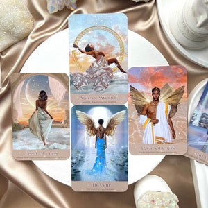 Tarot Card Deck,Borderless Tarot Deck, Hera Tarot Deck, 78 Tarot Cards, Divination tools, Tarot Deck for Beginners, Celestial tarot deck