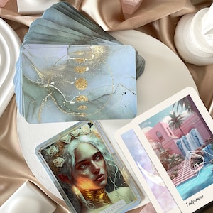 Lot de 2 jeux de tarots, jeu de tarots avec guide, 78 cartes de tarot, jeu de tarots, jeu de tarot Luce Dell'Anima, jeu de tarot White Miracle