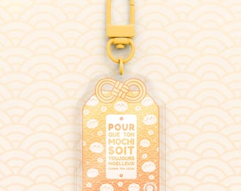 Omamori Kawaii Nyckelring "Så din mochi är alltid mjuk (som ditt hjärta)"
